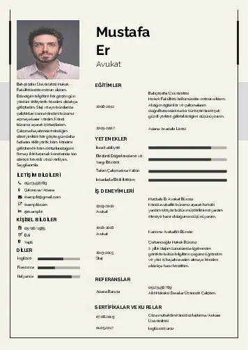 Avukat Cv Örnekleri cv indir